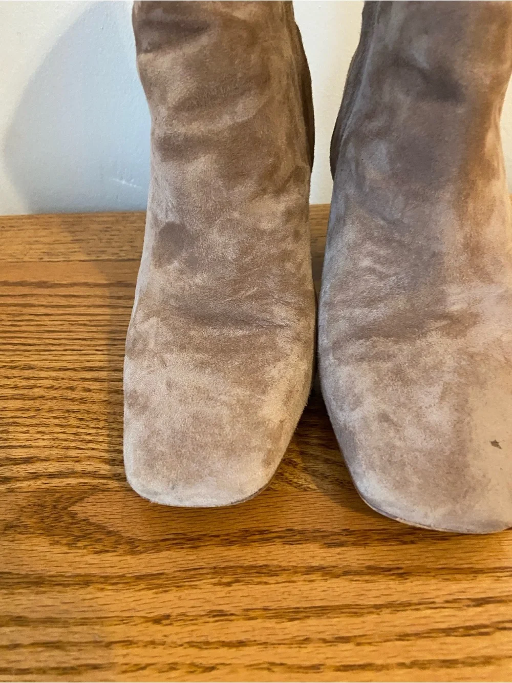 Sam Edelman Taupe tan CODIE 7 W Wide Suede Block Heel Booties soft chunk square